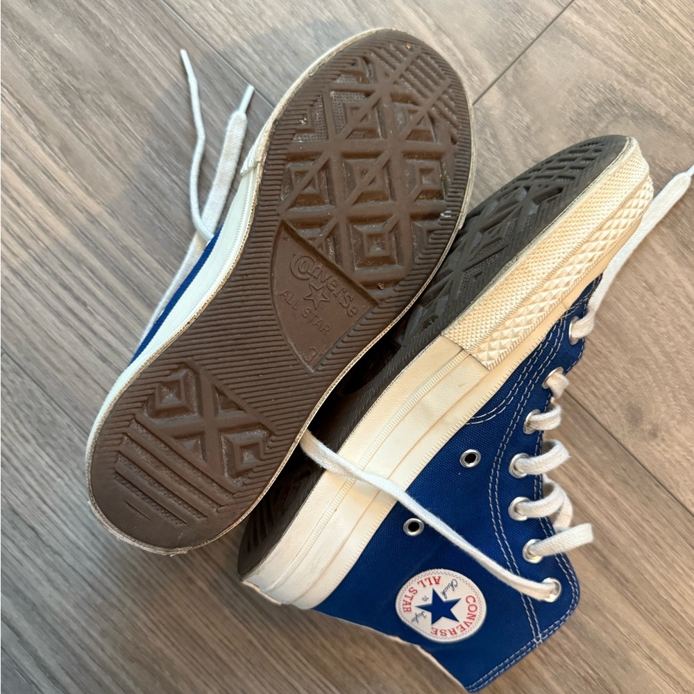 Comme des Garcons Blue High-Top Sneakers